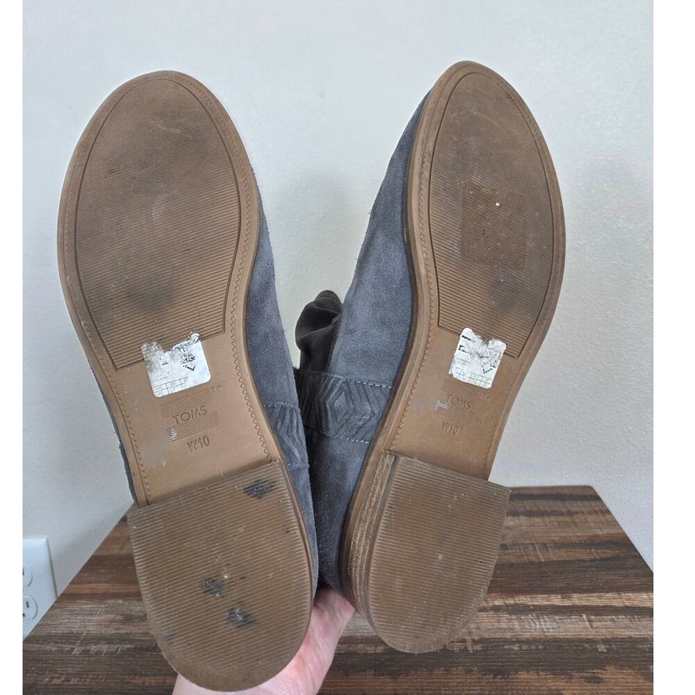 Toms Woman's Laurel Gray Suede Boho Pull on Ankle Boots Size 10 - Picture 6 of 9